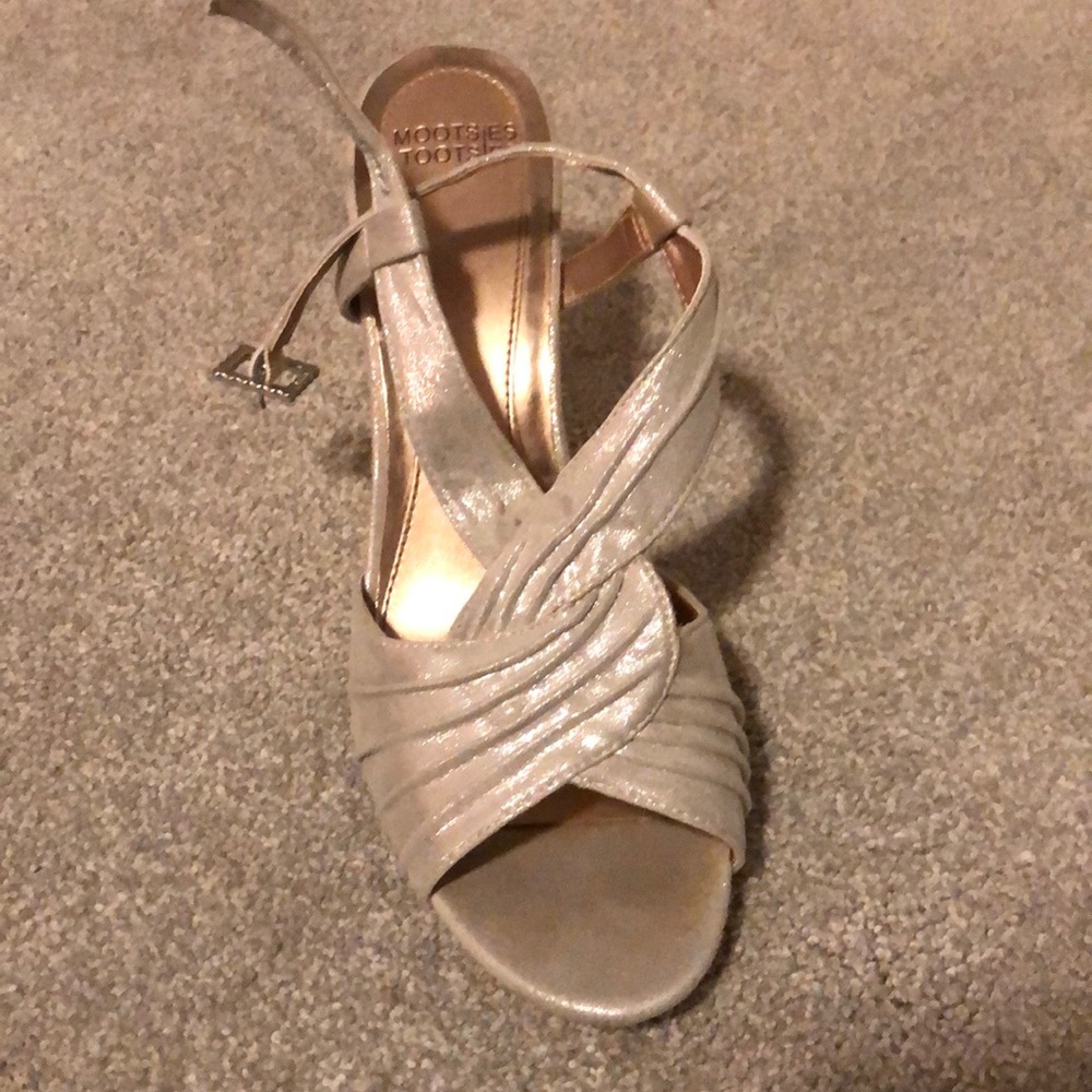 Size 11 silver strap heels